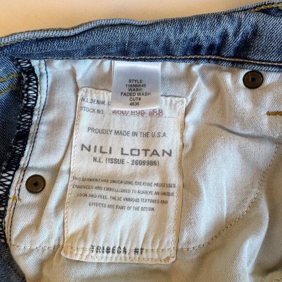 Nili Lotan Josette Wide Leg Jeans, Faded Wash, Size 27 - Picture 9 of 12